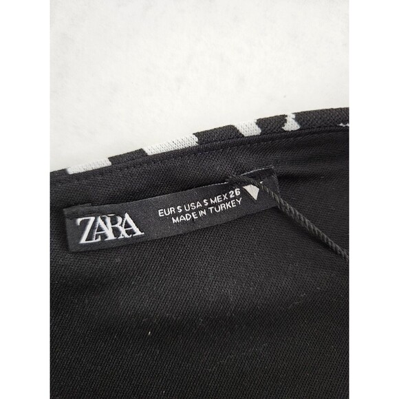 Zara Tropical One Shoulder Crop Top Jaquard Material Size S - Picture 4 of 5